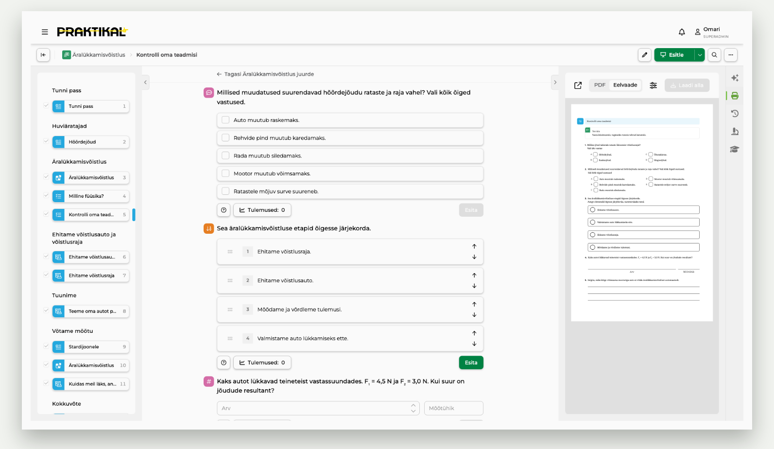 Sama tund ekraanil ja paberil – praktikal.app